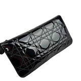 Dior Cannage Patent Lady Dior Wallet Black