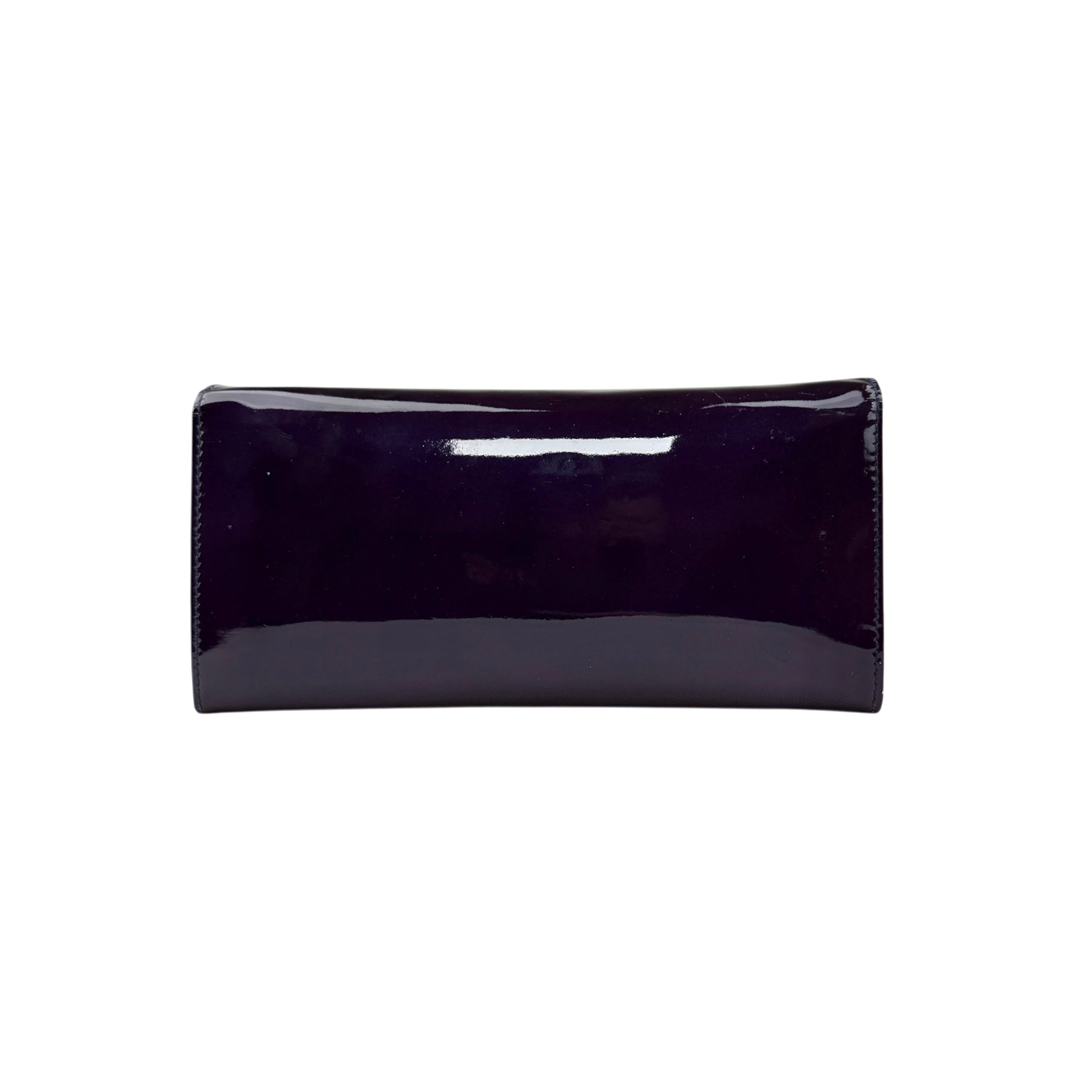 Pre-owned Miu Miu Patent leather wallet back view