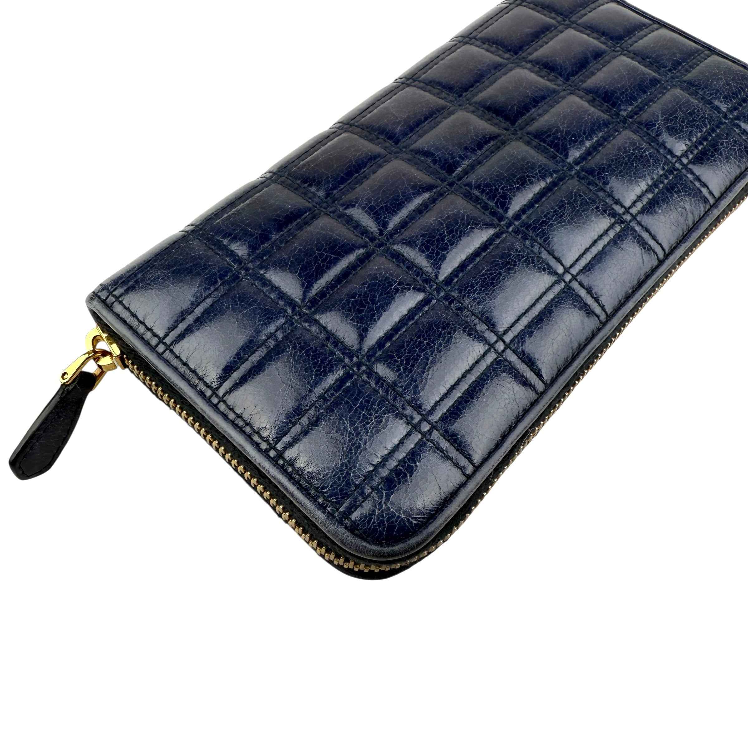 Prada calfskin zip around wallet