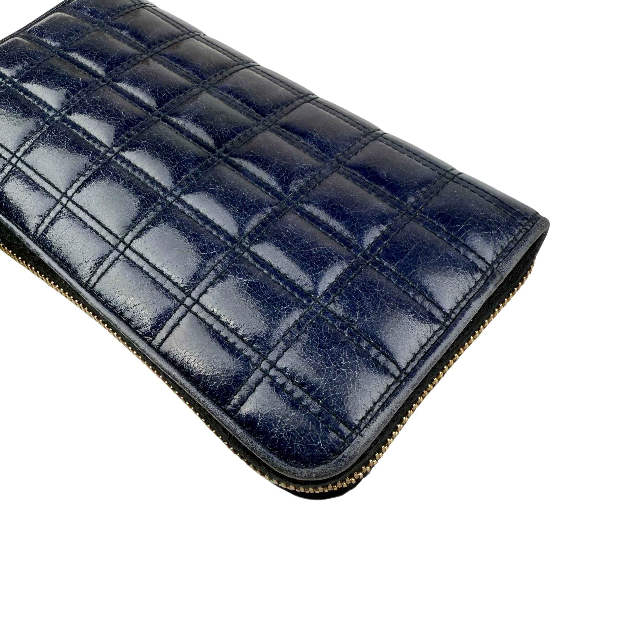 Prada calfskin zip around wallet