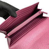 Gucci Calfskin GG Monogram Continental Wallet Beige Fuchsia