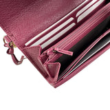 Gucci Calfskin GG Monogram Continental Wallet Beige Fuchsia