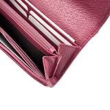 Gucci Calfskin GG Monogram Continental Wallet Beige Fuchsia