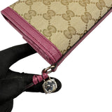 Gucci Calfskin GG Monogram Continental Wallet Beige Fuchsia