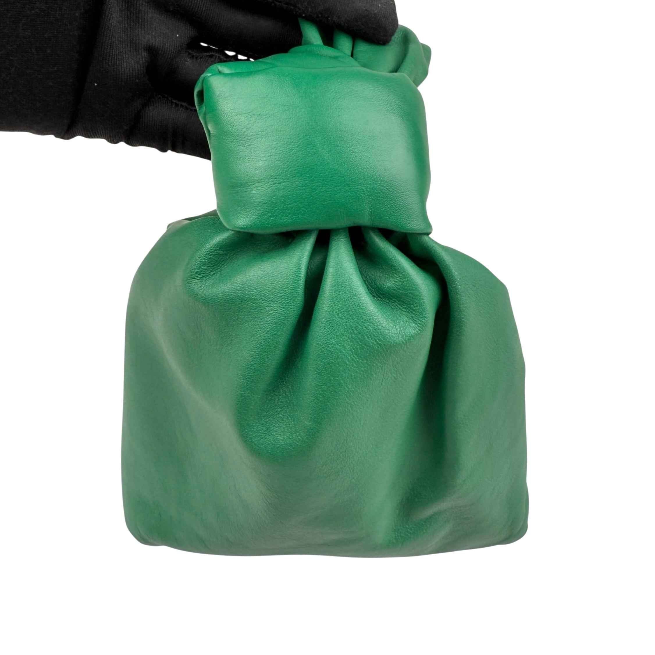 Bottega Veneta Green Leather Double Knot Bag