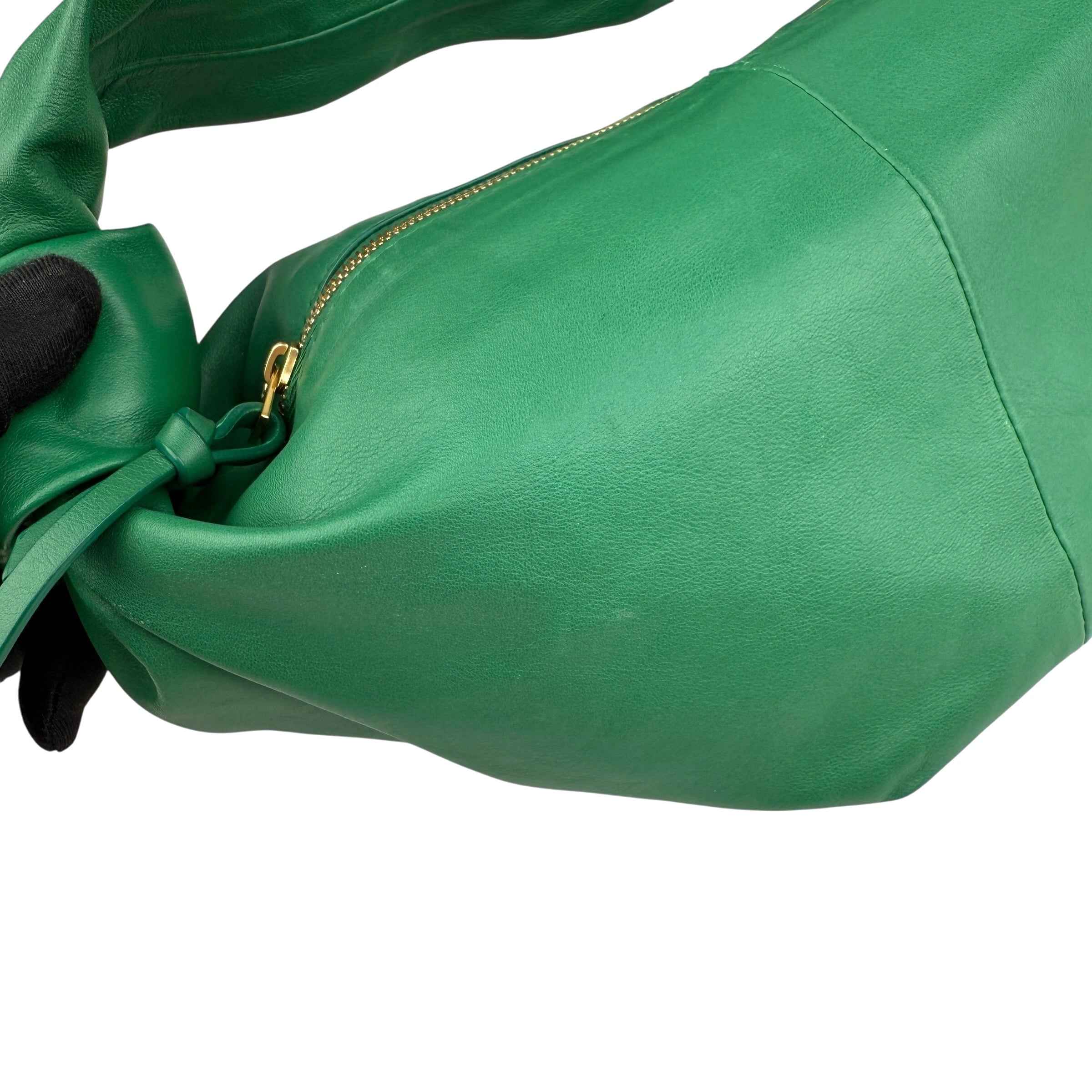 Bottega Veneta Green Leather Double Knot Bag