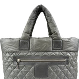 Pre-owned chanel coco cocoon nylon khaki tote bag front