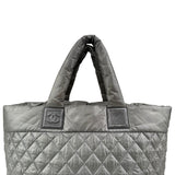 Pre-owned chanel coco cocoon nylon khaki tote bag front
