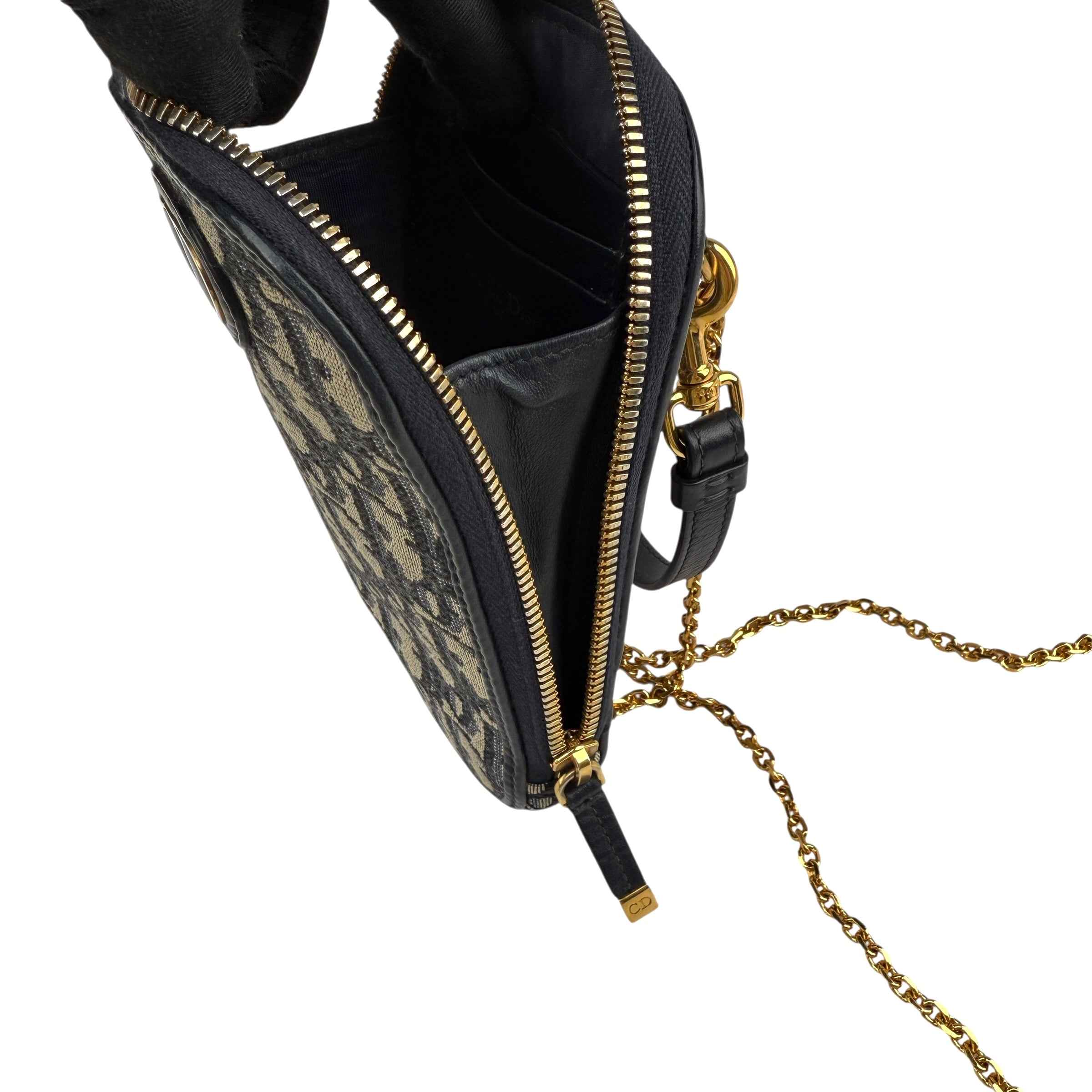 Christian Dior Oblique Canvas Montaigne Call in Dior Phone Holder satchel