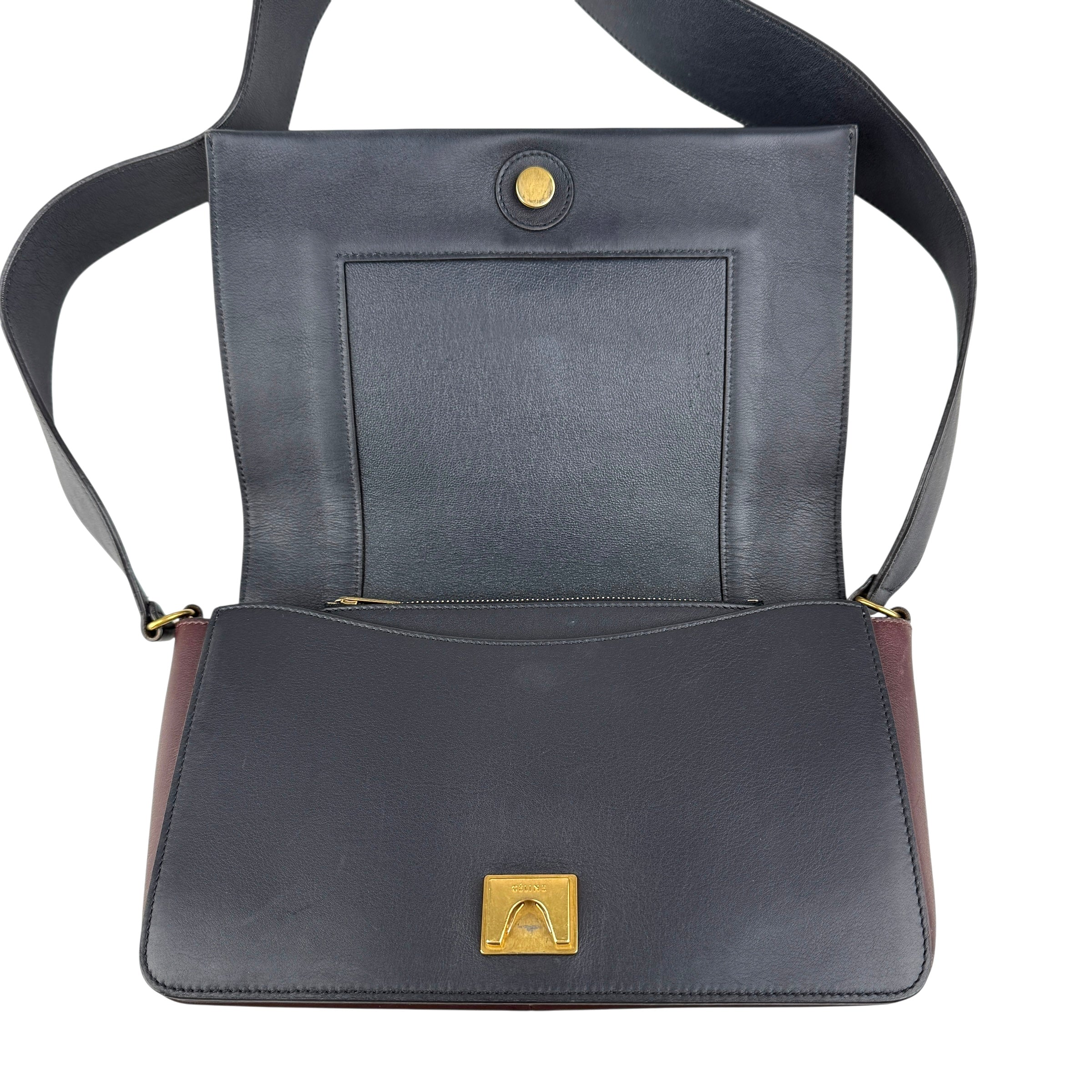 Pre-owned celine frame leather crossbody bag front