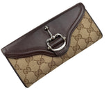 Pre-owned Gucci Horsebit 1955 Leather/Cloth Wallet wallet