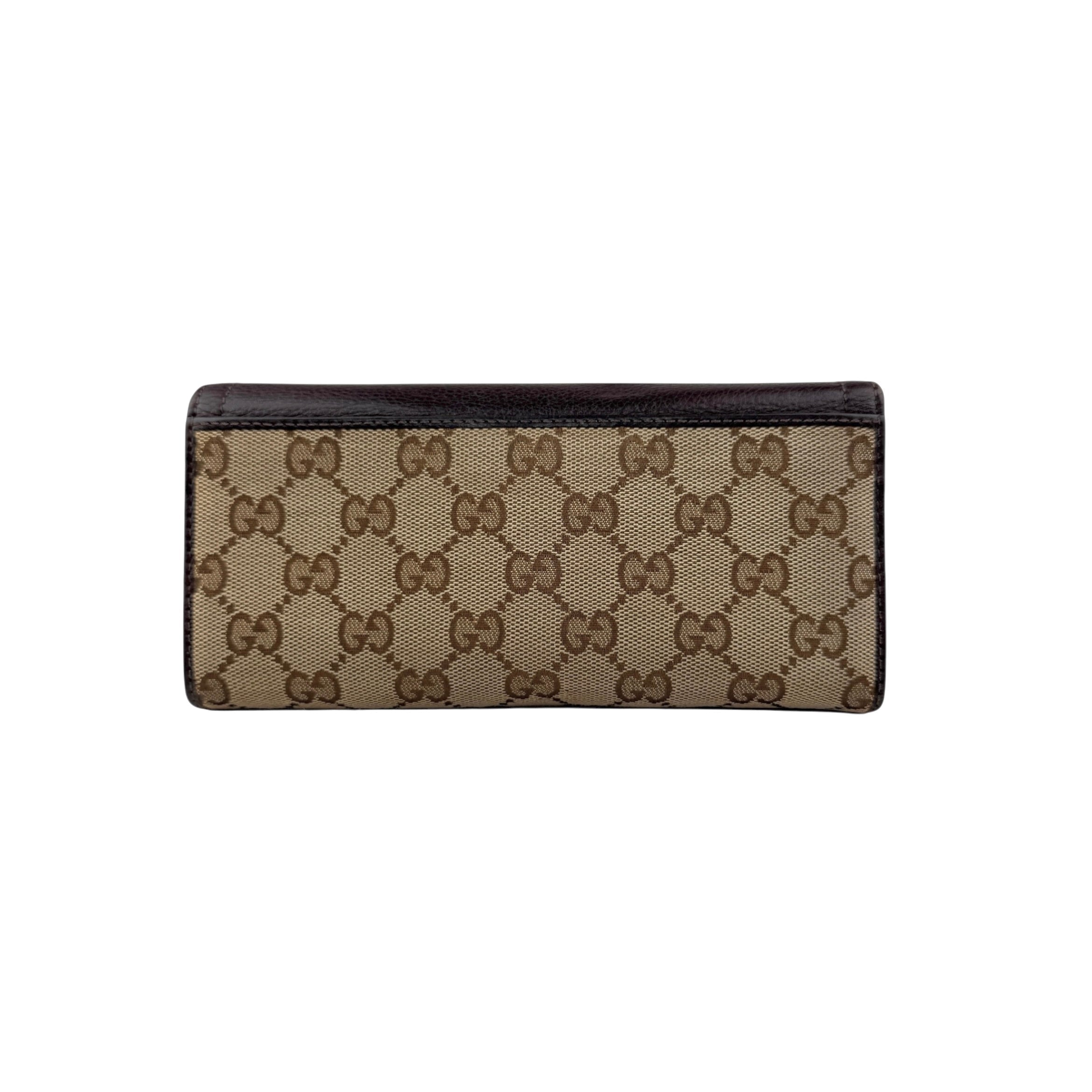 Pre-owned Gucci Horsebit 1955 Leather/Cloth Wallet wallet back view
