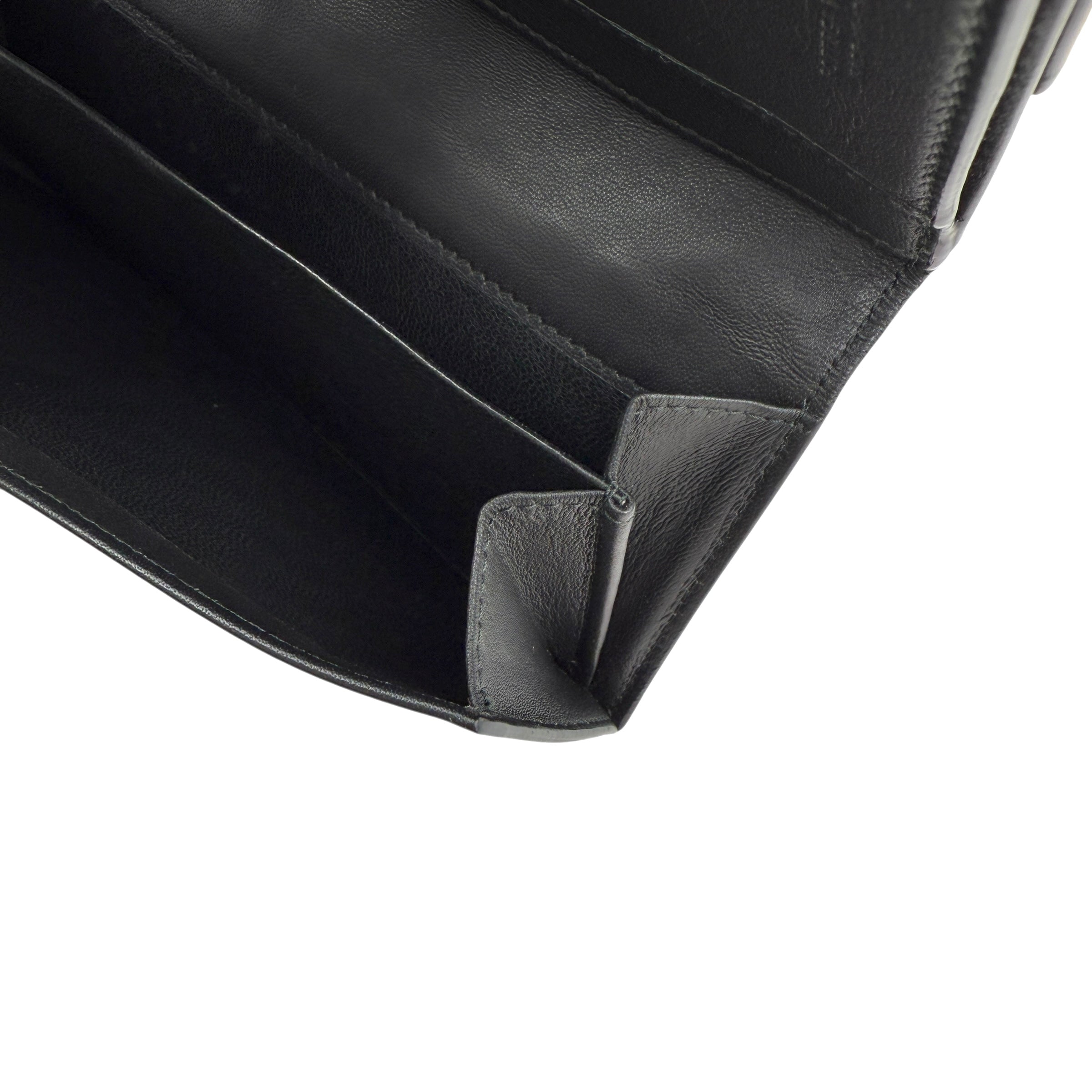 Pre-owned Bottega Veneta Black Intrecciato Woven Nappa Leather Continental Wallet wallet