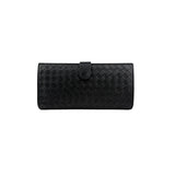 Pre-owned Bottega Veneta Black Intrecciato Woven Nappa Leather Continental Wallet wallet back view