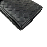Pre-owned Bottega Veneta Black Intrecciato Woven Nappa Leather Continental Wallet wallet