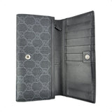 Pre-owned Gucci Black Canvas GG Supreme Web Zip Around Wallet wallet