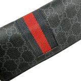 Pre-owned Gucci Black Canvas GG Supreme Web Zip Around Wallet wallet