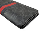 Pre-owned Gucci Black Canvas GG Supreme Web Zip Around Wallet wallet