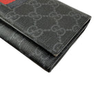 Pre-owned Gucci Black Canvas GG Supreme Web Zip Around Wallet wallet