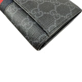 Pre-owned Gucci Black Canvas GG Supreme Web Zip Around Wallet wallet
