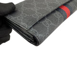 Pre-owned Gucci Black Canvas GG Supreme Web Zip Around Wallet wallet