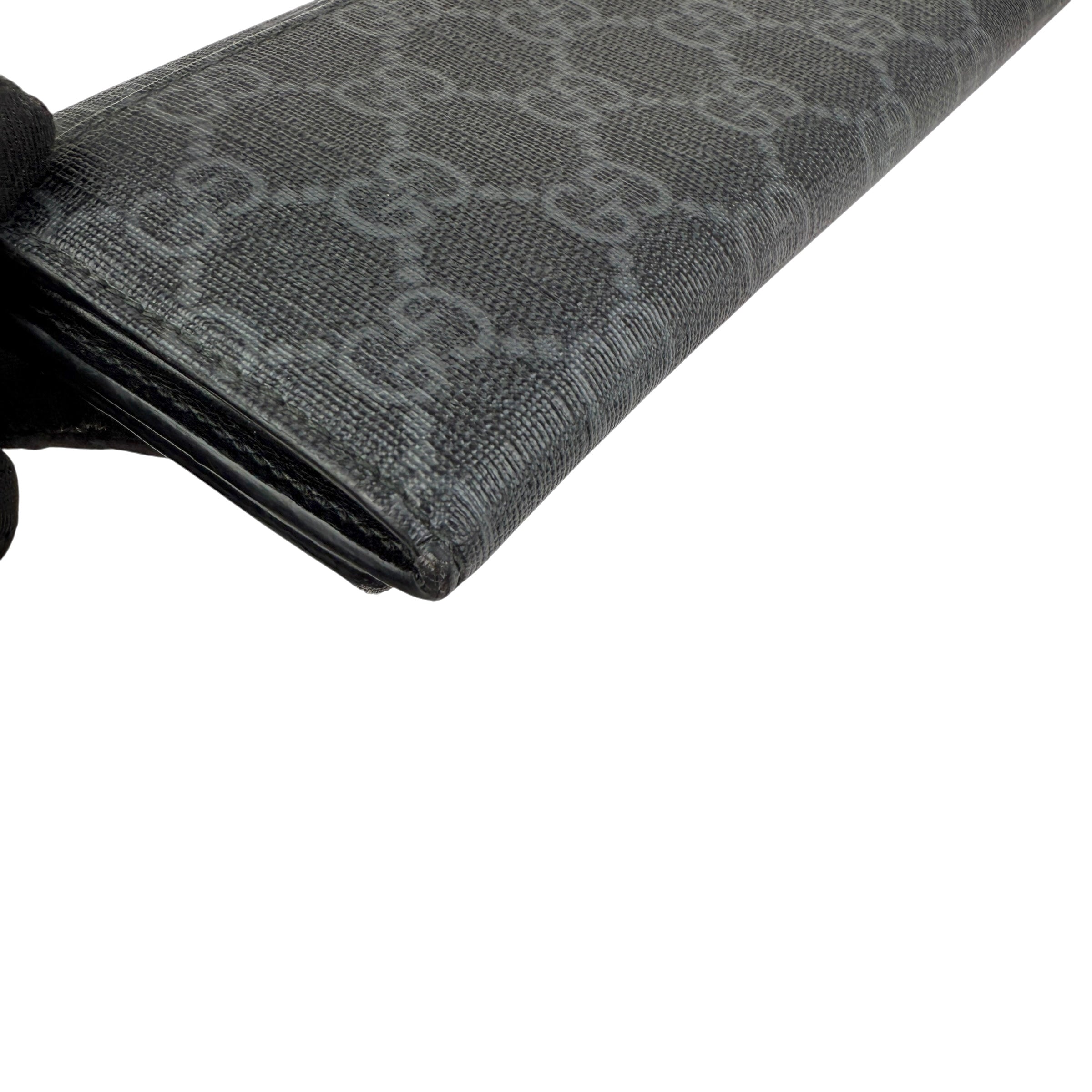 Pre-owned Gucci Black Canvas GG Supreme Web Zip Around Wallet wallet