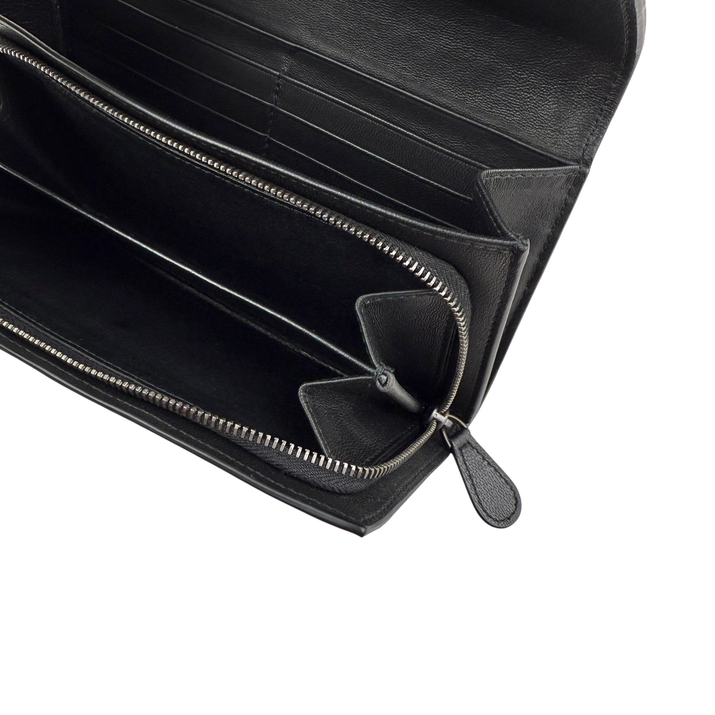 Pre-owned Bottega Veneta Black Intrecciato Woven Nappa Leather Continental Wallet wallet