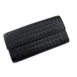 Pre-owned Bottega Veneta Black Intrecciato Woven Nappa Leather Continental Wallet wallet