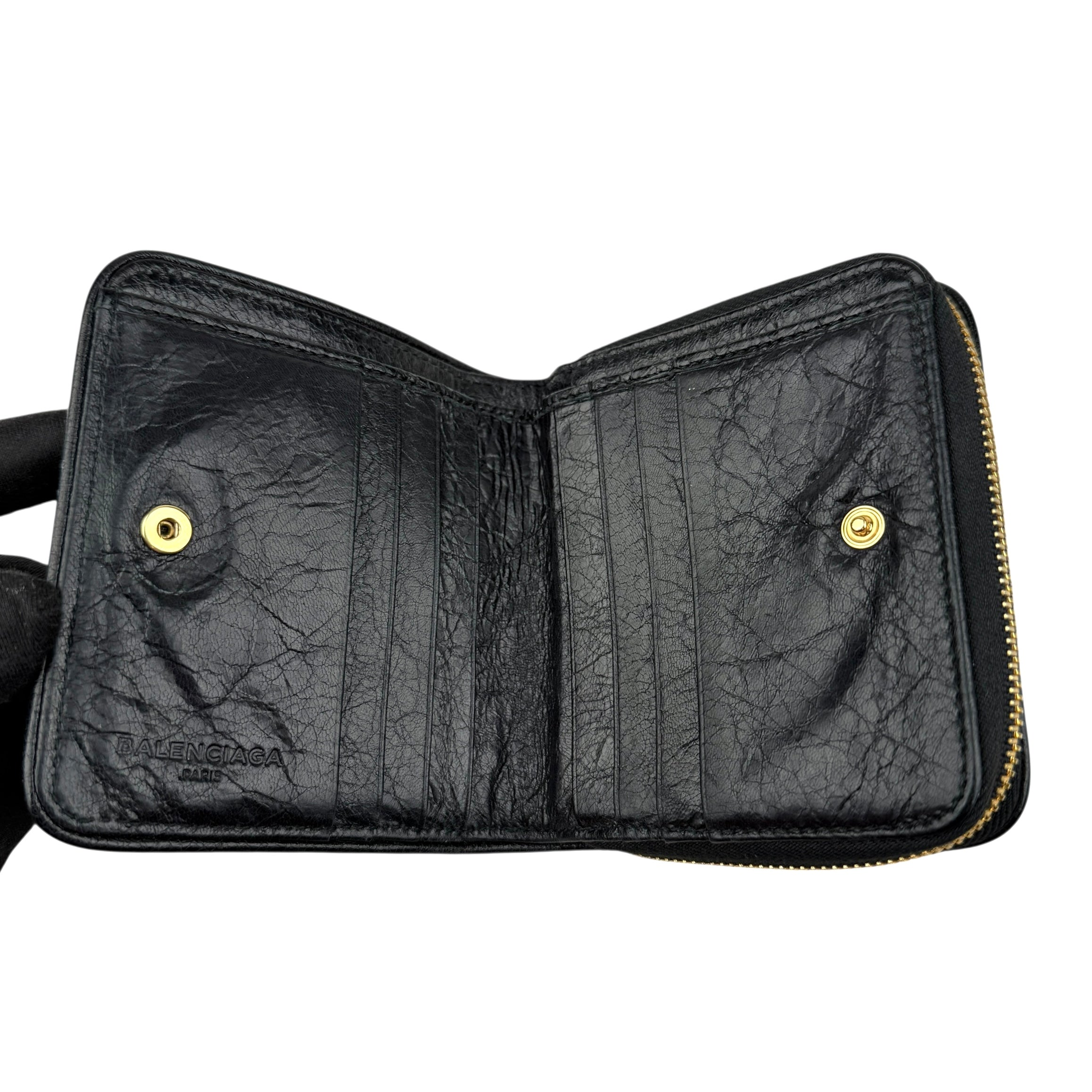 Pre-owned Balenciaga Leather Zip Around Compact Wallet wallet