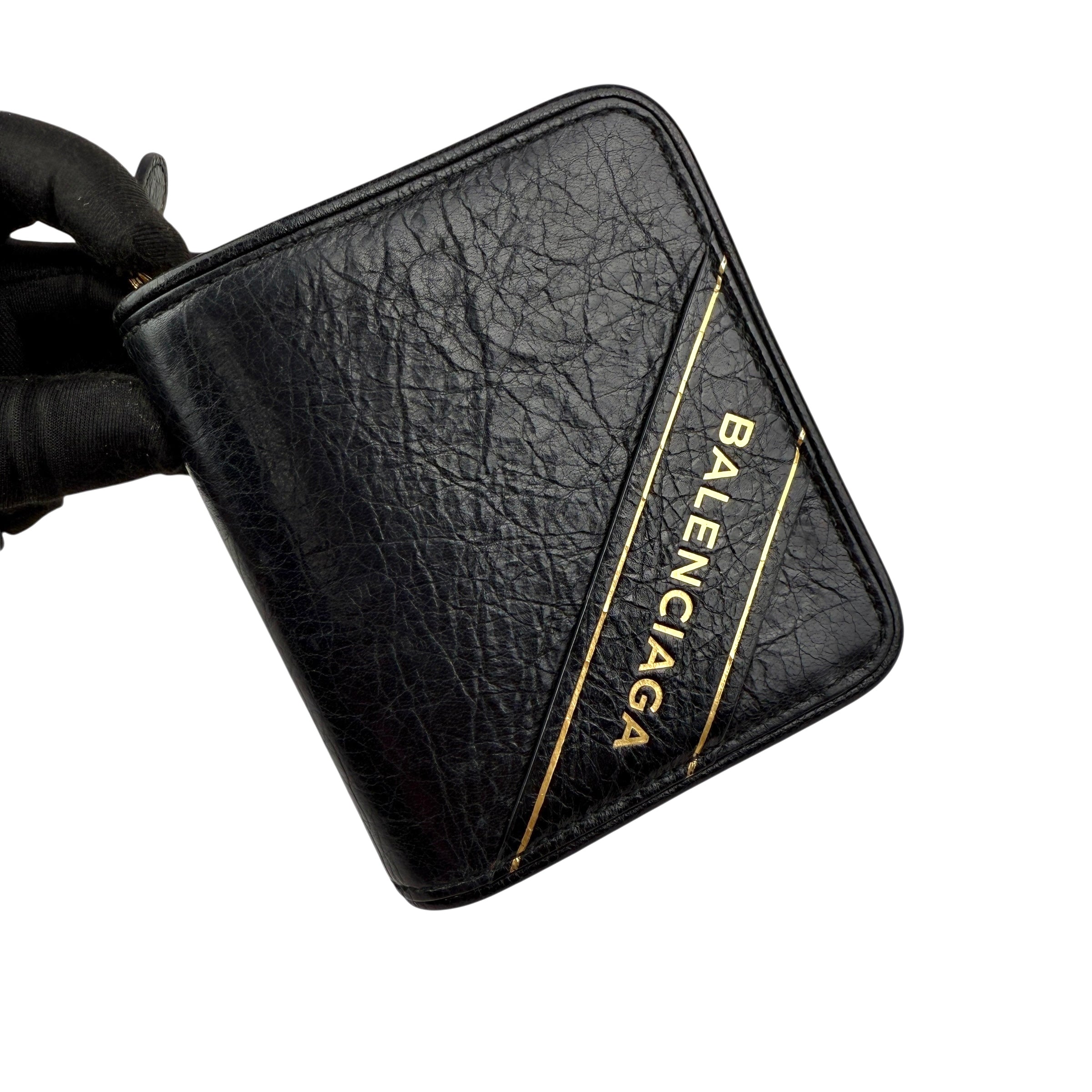 Pre-owned Balenciaga Leather Zip Around Compact Wallet wallet