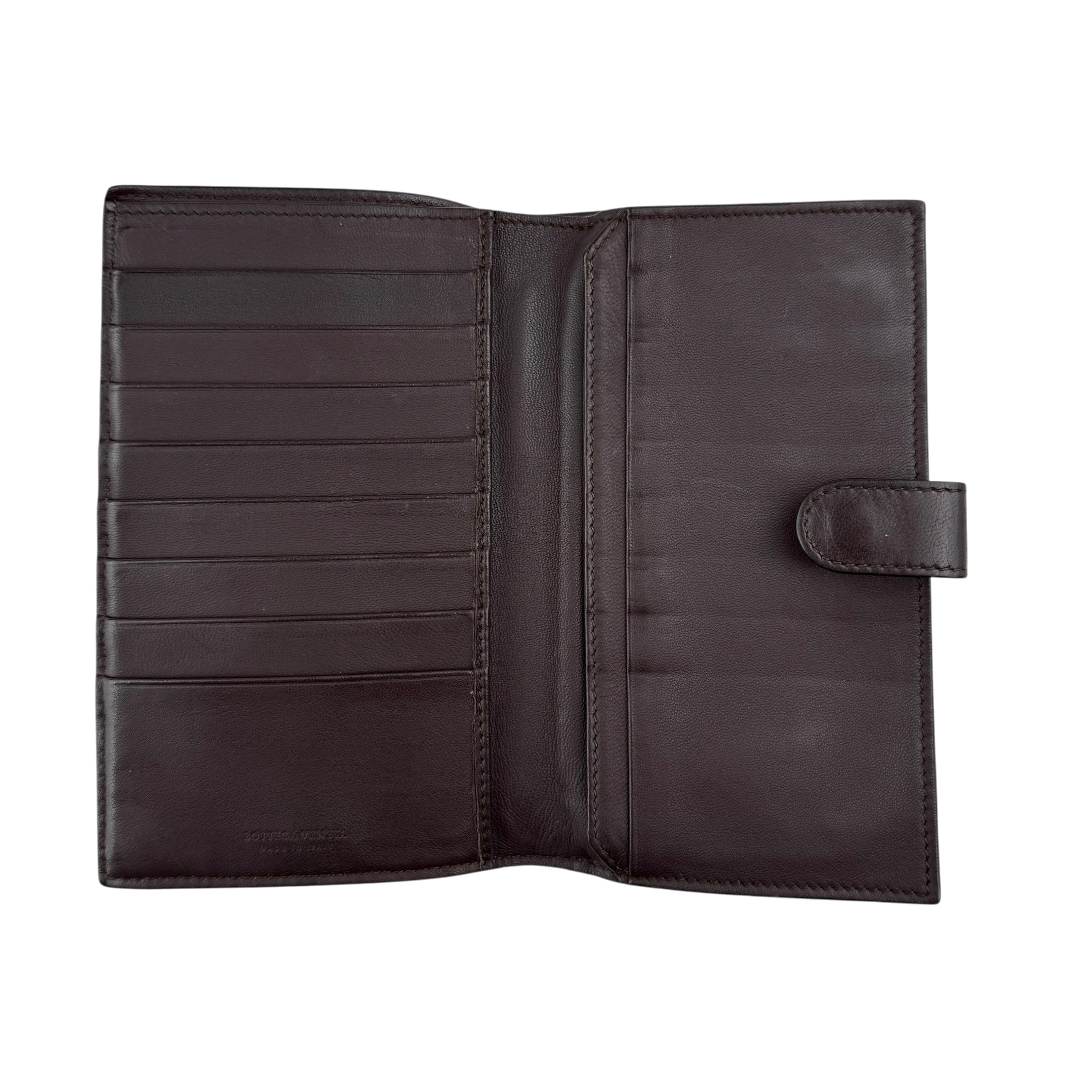 Pre-owned Bottega Veneta Intrecciato Nappa Leather French Flap Wallet wallet