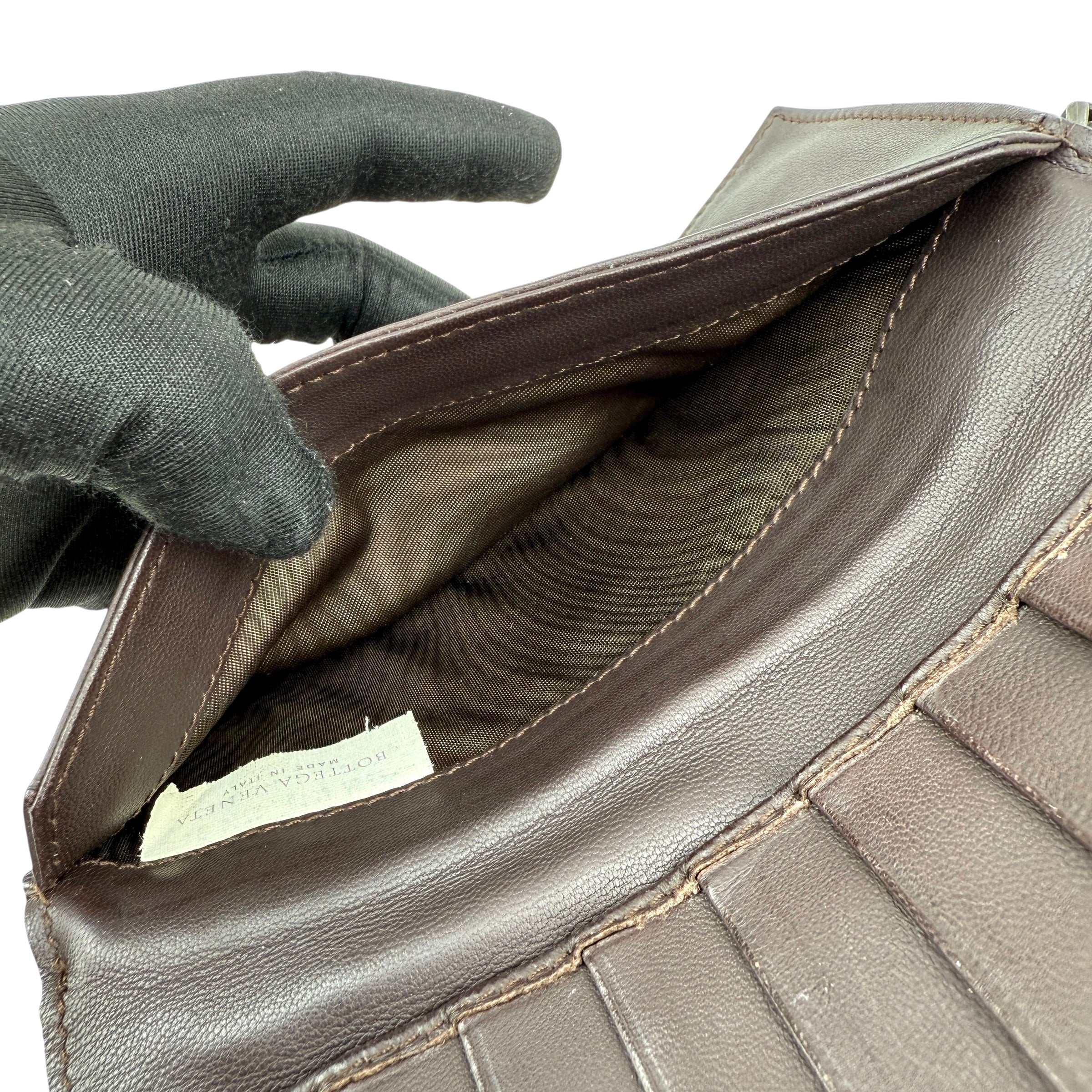 Pre-owned Bottega Veneta Intrecciato Nappa Leather French Flap Wallet wallet