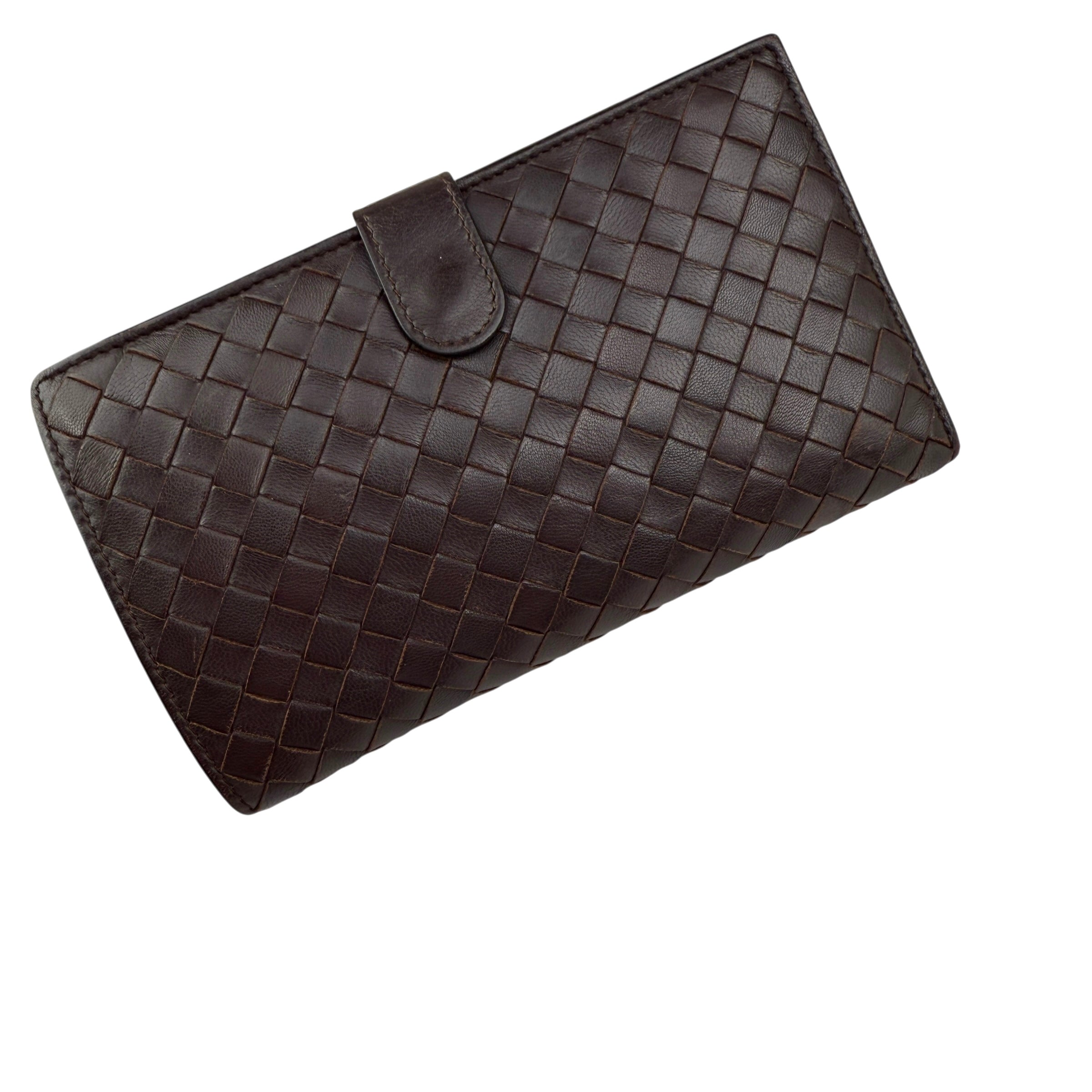 Pre-owned Bottega Veneta Intrecciato Nappa Leather French Flap Wallet wallet