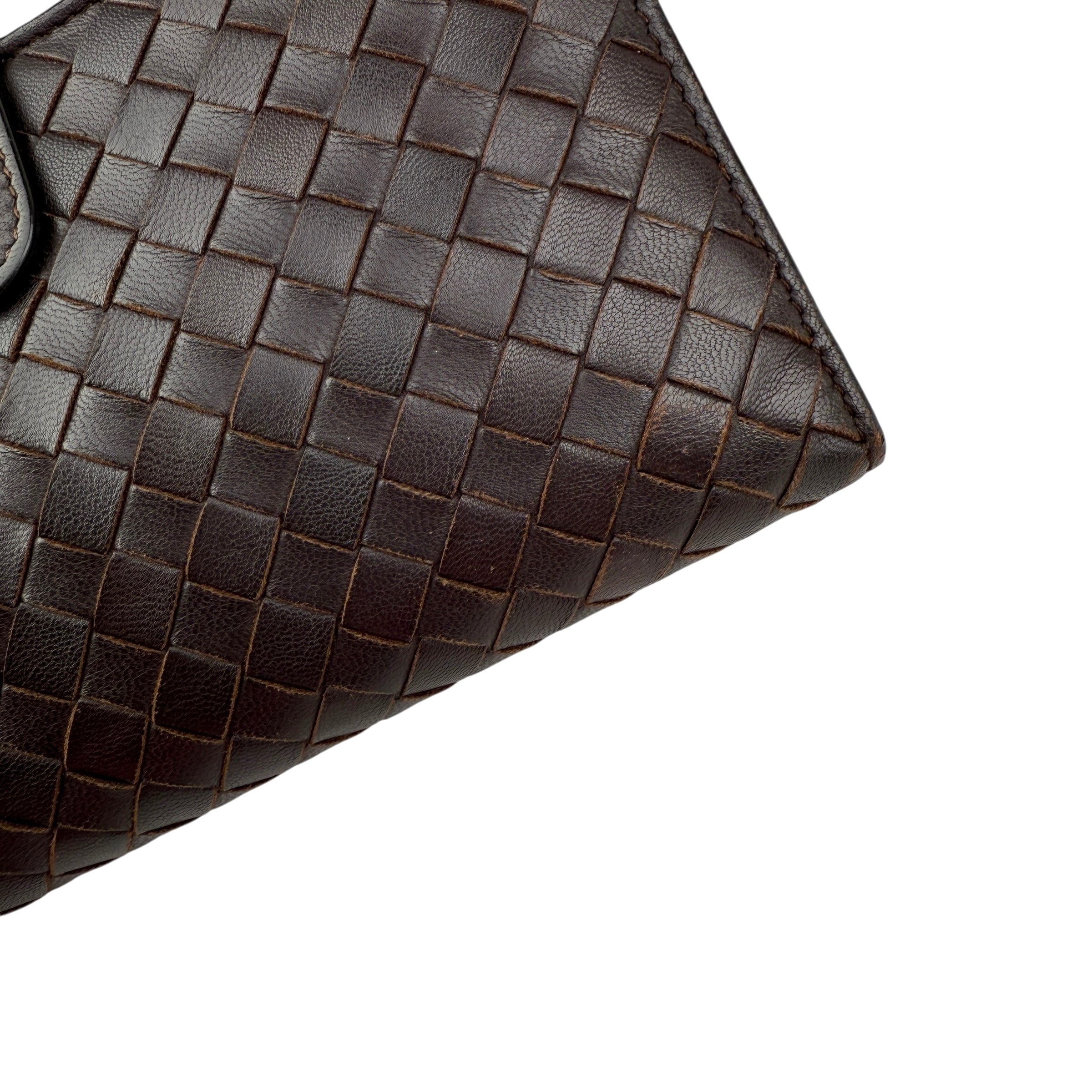 Pre-owned Bottega Veneta Intrecciato Nappa Leather French Flap Wallet wallet