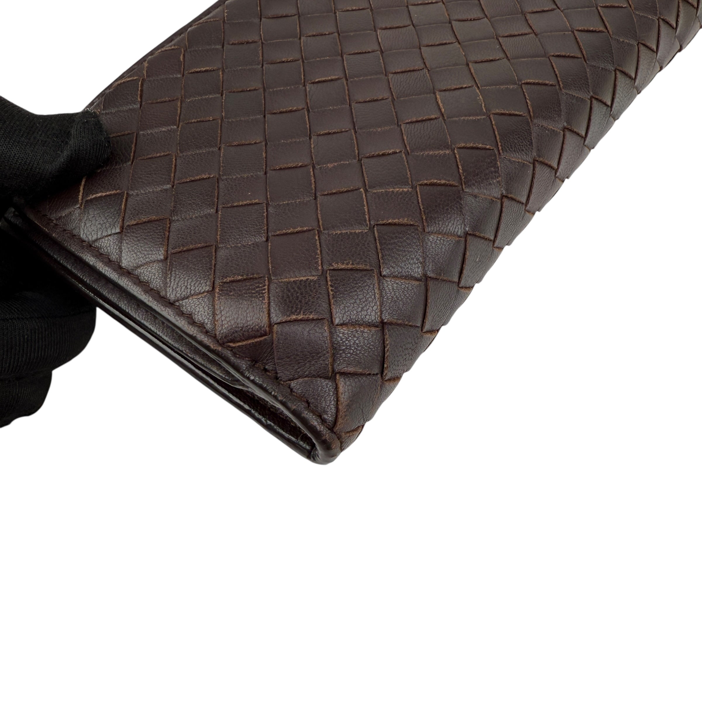 Pre-owned Bottega Veneta Intrecciato Nappa Leather French Flap Wallet wallet