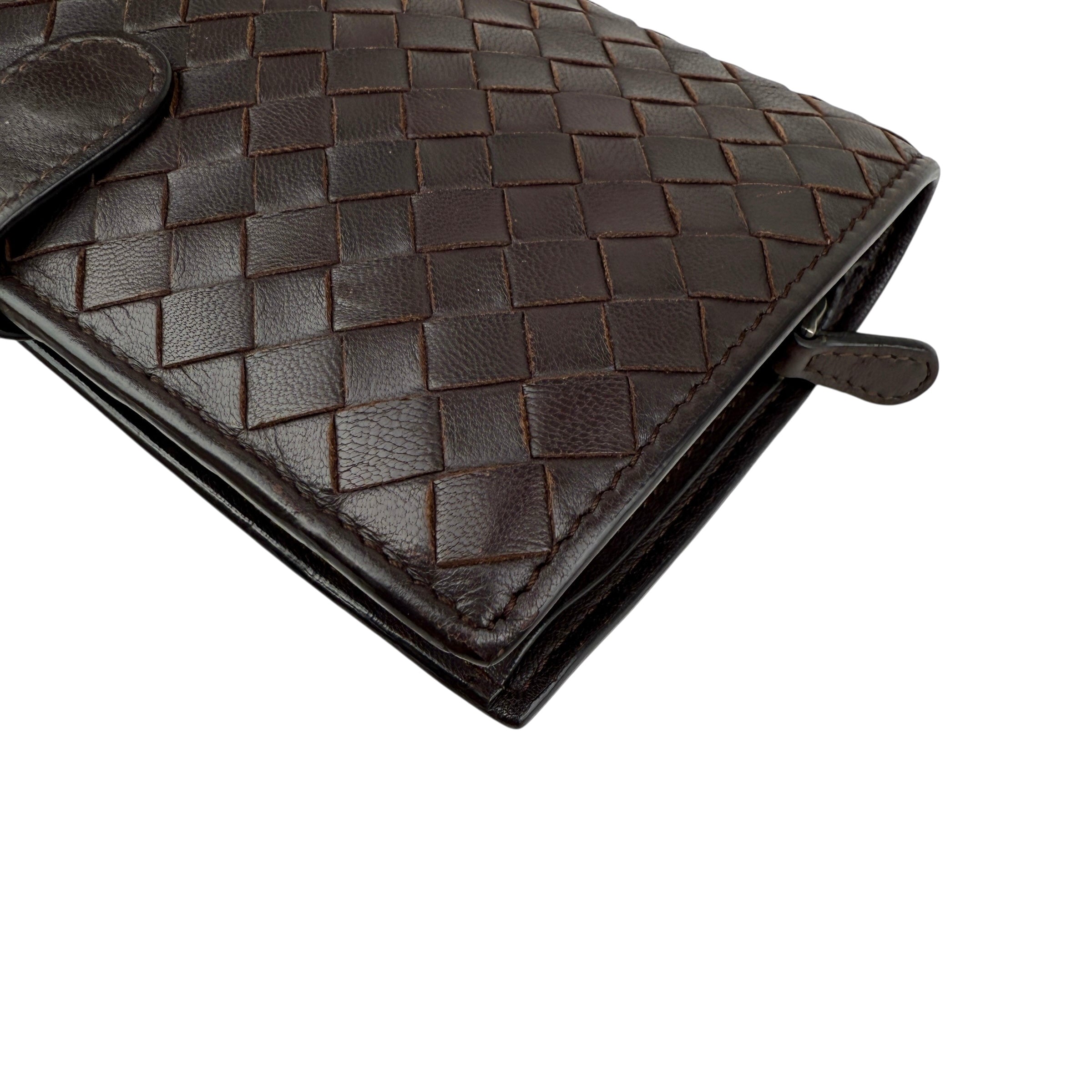 Pre-owned Bottega Veneta Intrecciato Nappa Leather French Flap Wallet wallet