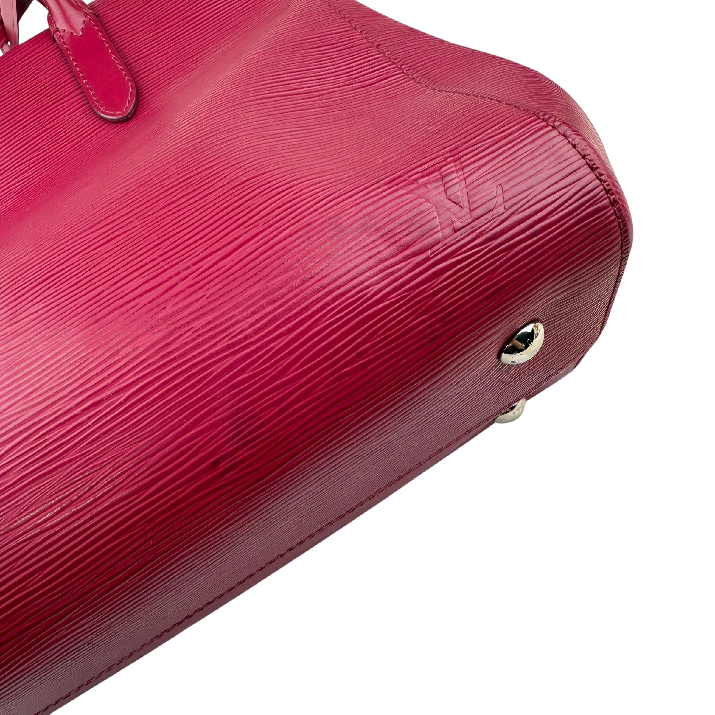 Pre-owned louis vuitton marly bb epi leather fuchsia bag front