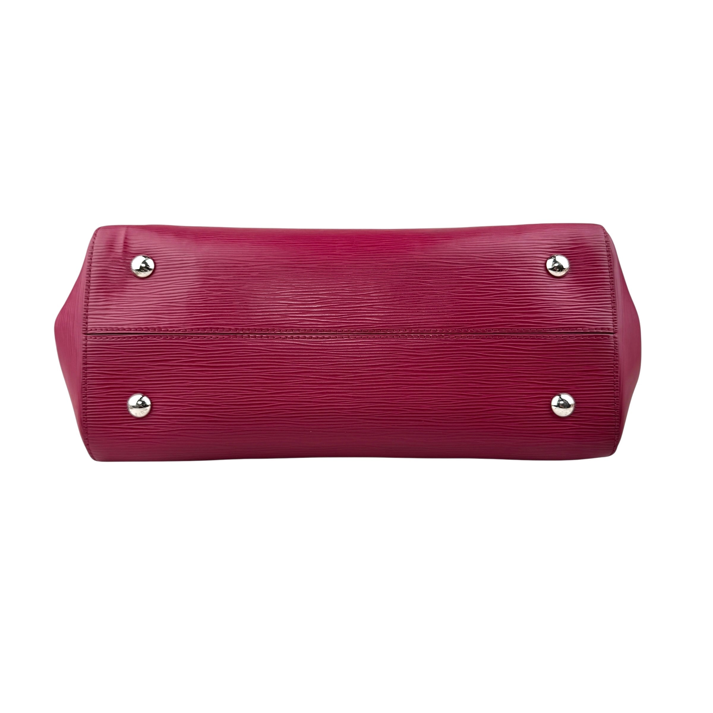 Pre-owned louis vuitton marly bb epi leather fuchsia bag front