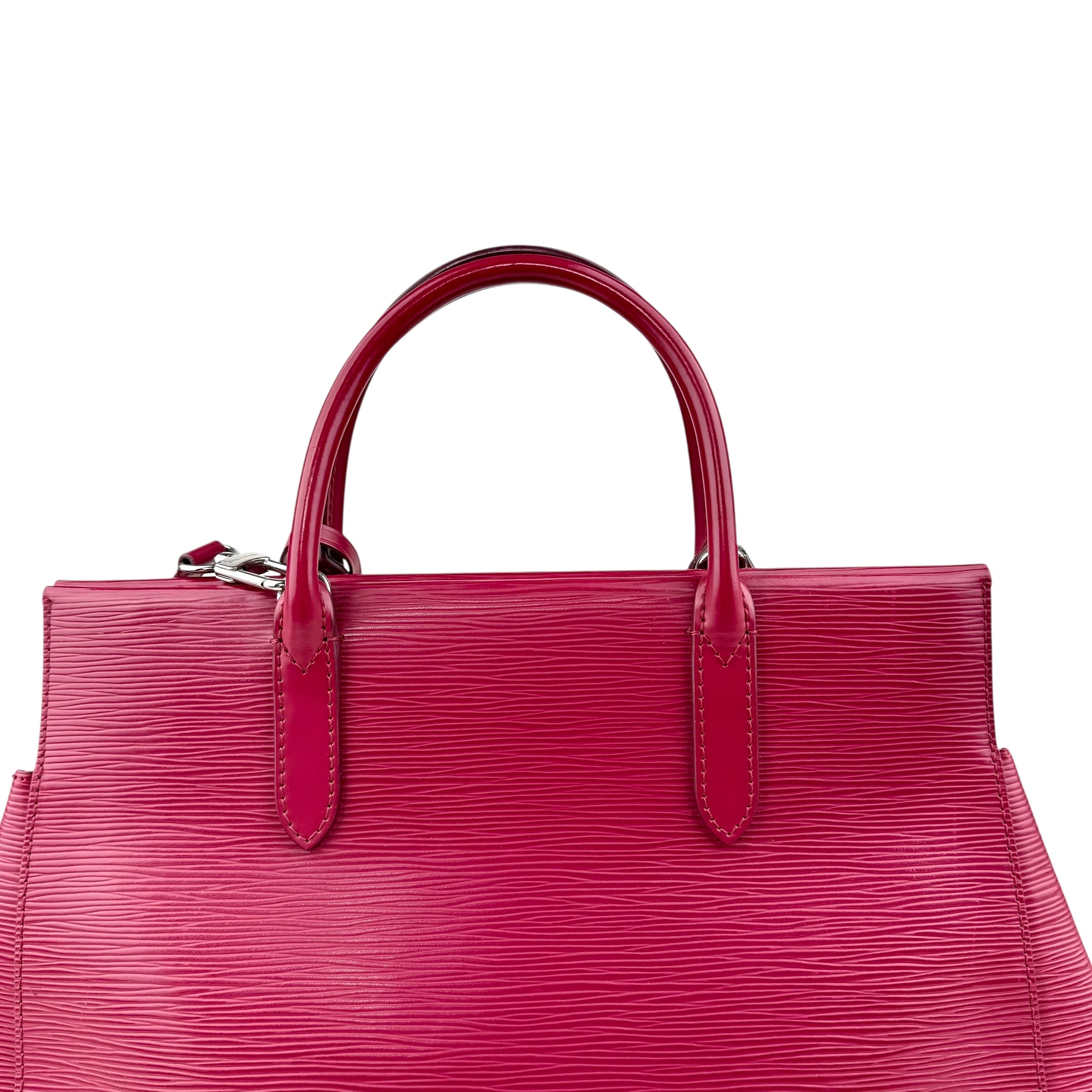 Pre-owned louis vuitton marly bb epi leather fuchsia bag front
