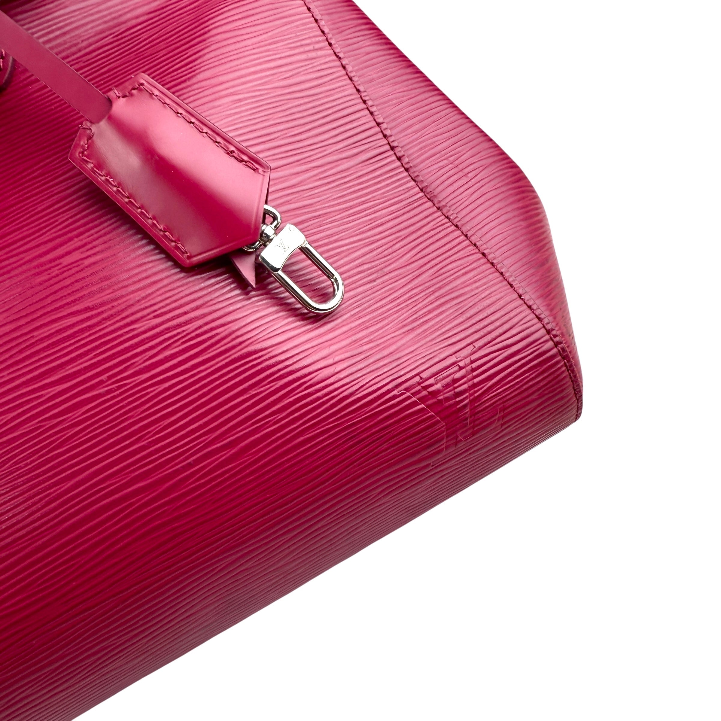 Pre-owned louis vuitton marly bb epi leather fuchsia bag front