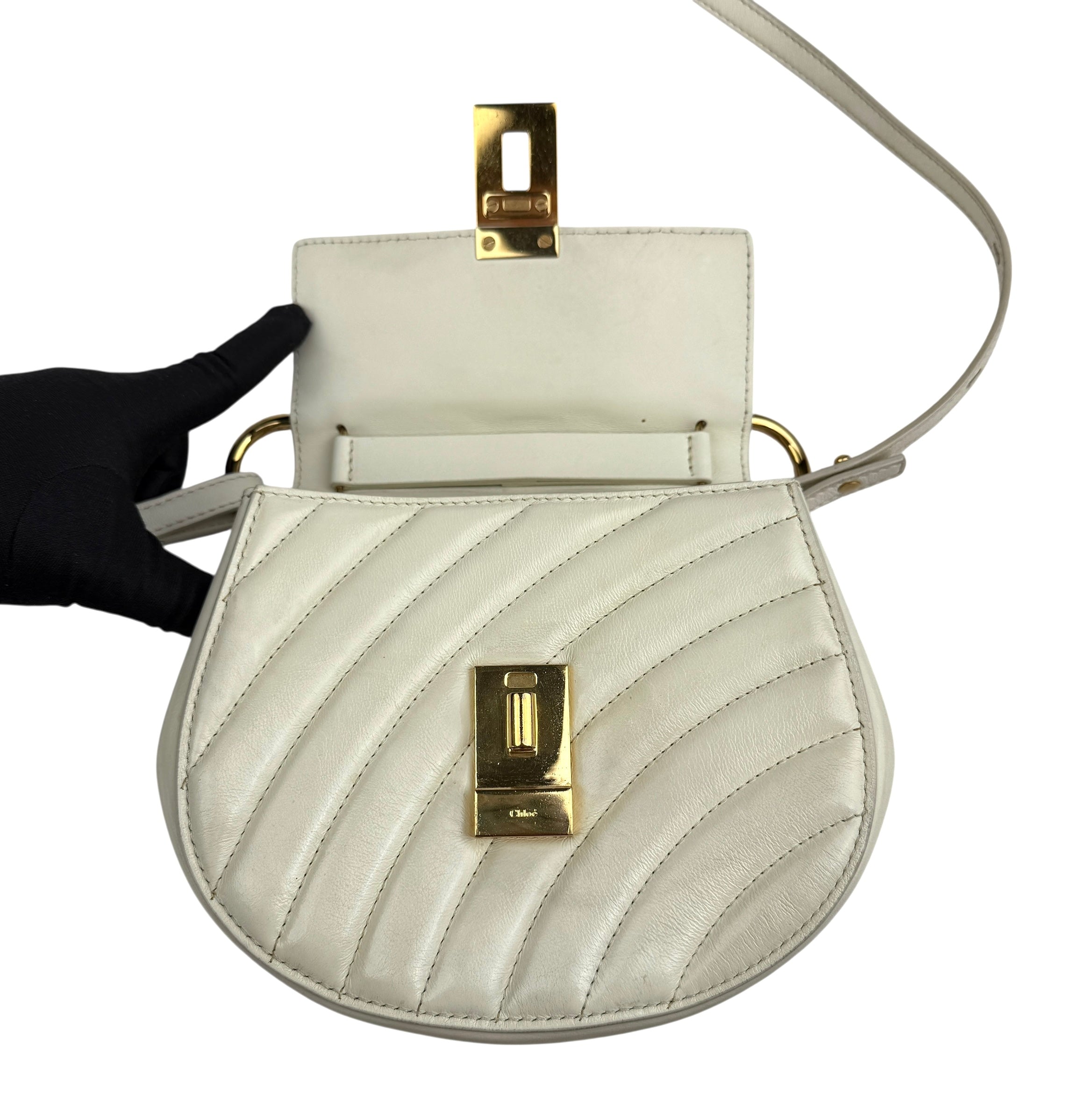 Pre-owned chloe drew bijou quilted shoulder bag front