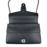 Pre-owned gucci black grained leather medium dionysus shoulder bag front