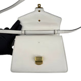 Pre-owned gucci calfskin mini sylvie top handle bag white front