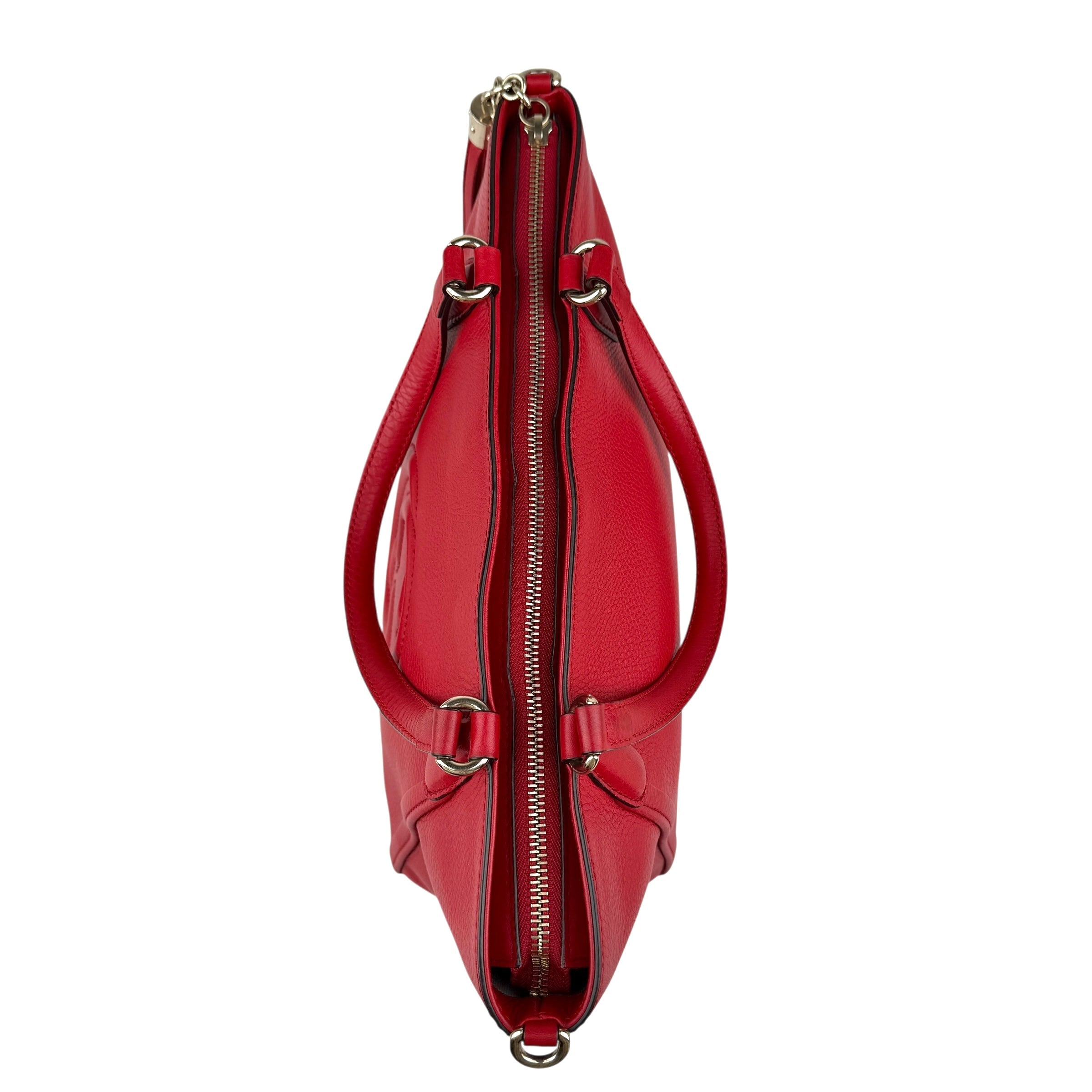 Pre-owned Gucci Soho Top Handle red leather handbag