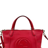Pre-owned Gucci Soho Top Handle red leather handbag