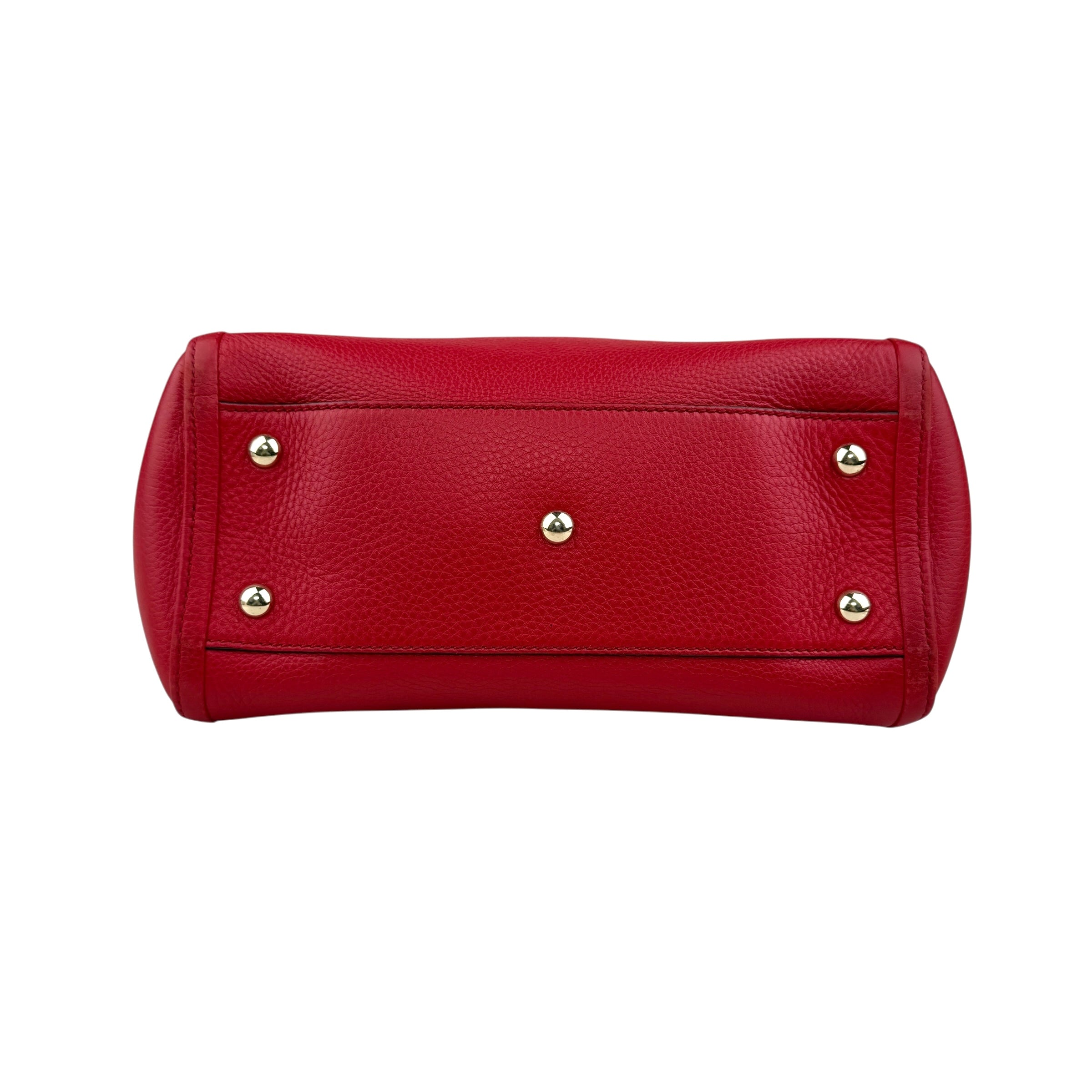 Pre-owned Gucci Soho Top Handle red leather handbag