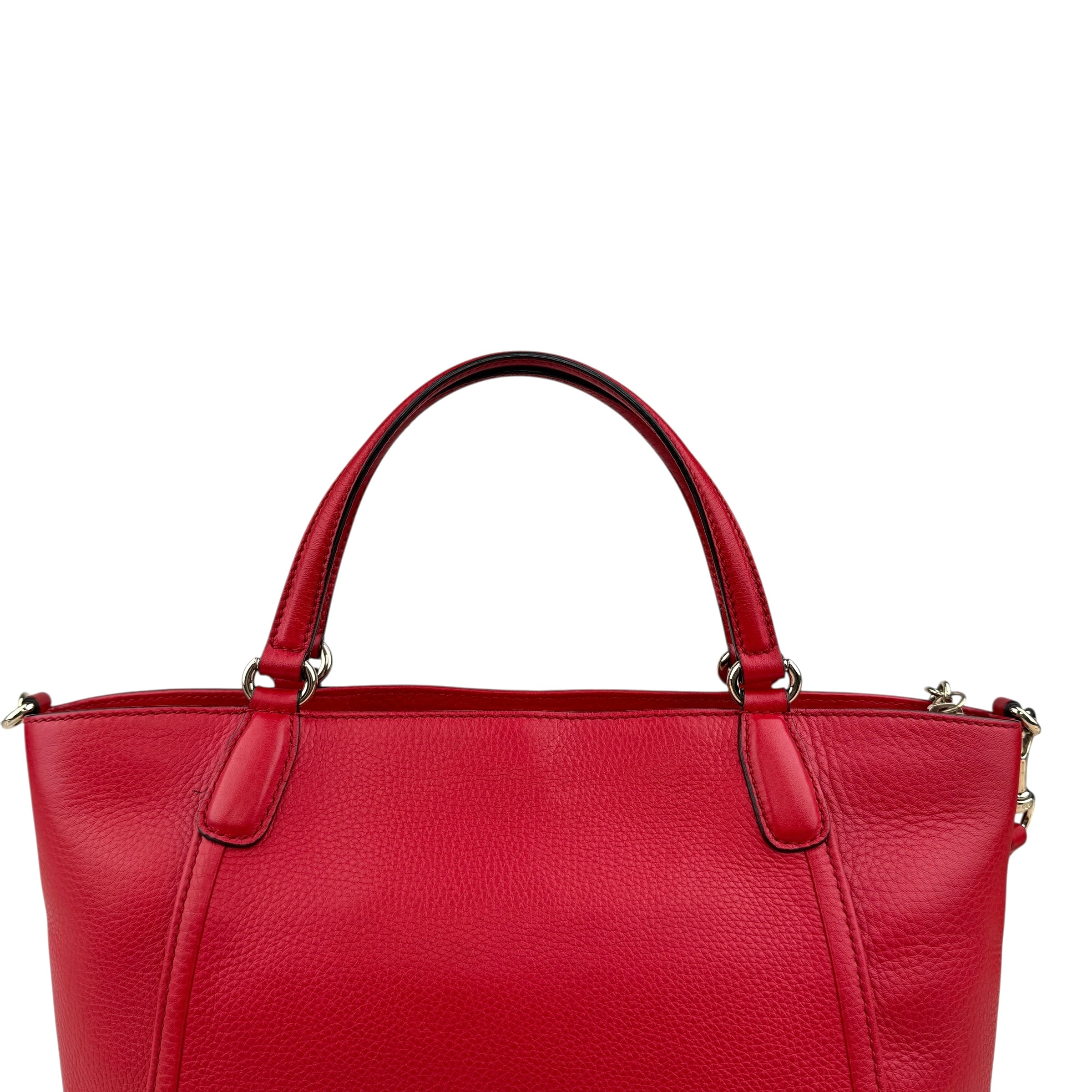 Pre-owned Gucci Soho Top Handle red leather handbag