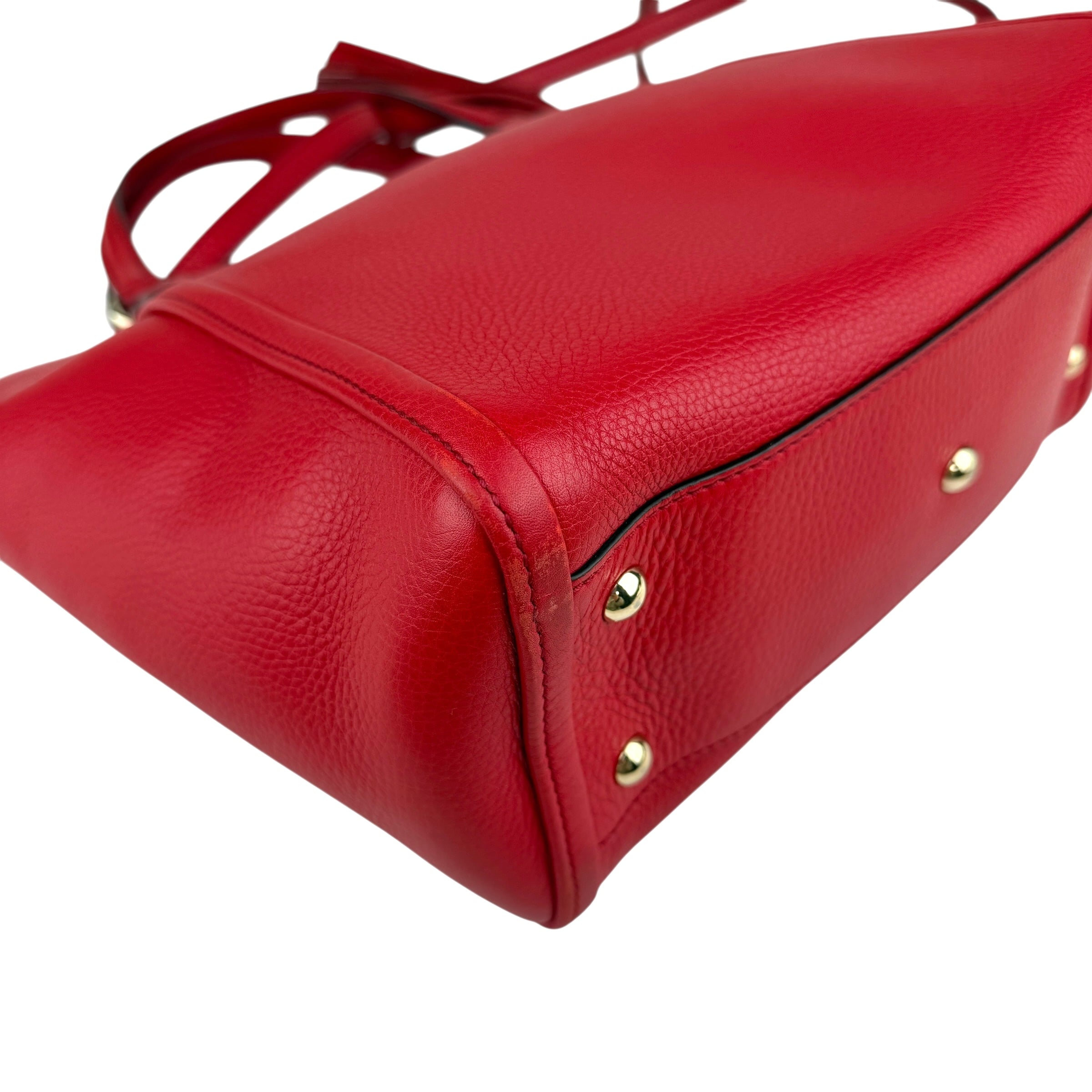Pre-owned Gucci Soho Top Handle red leather handbag