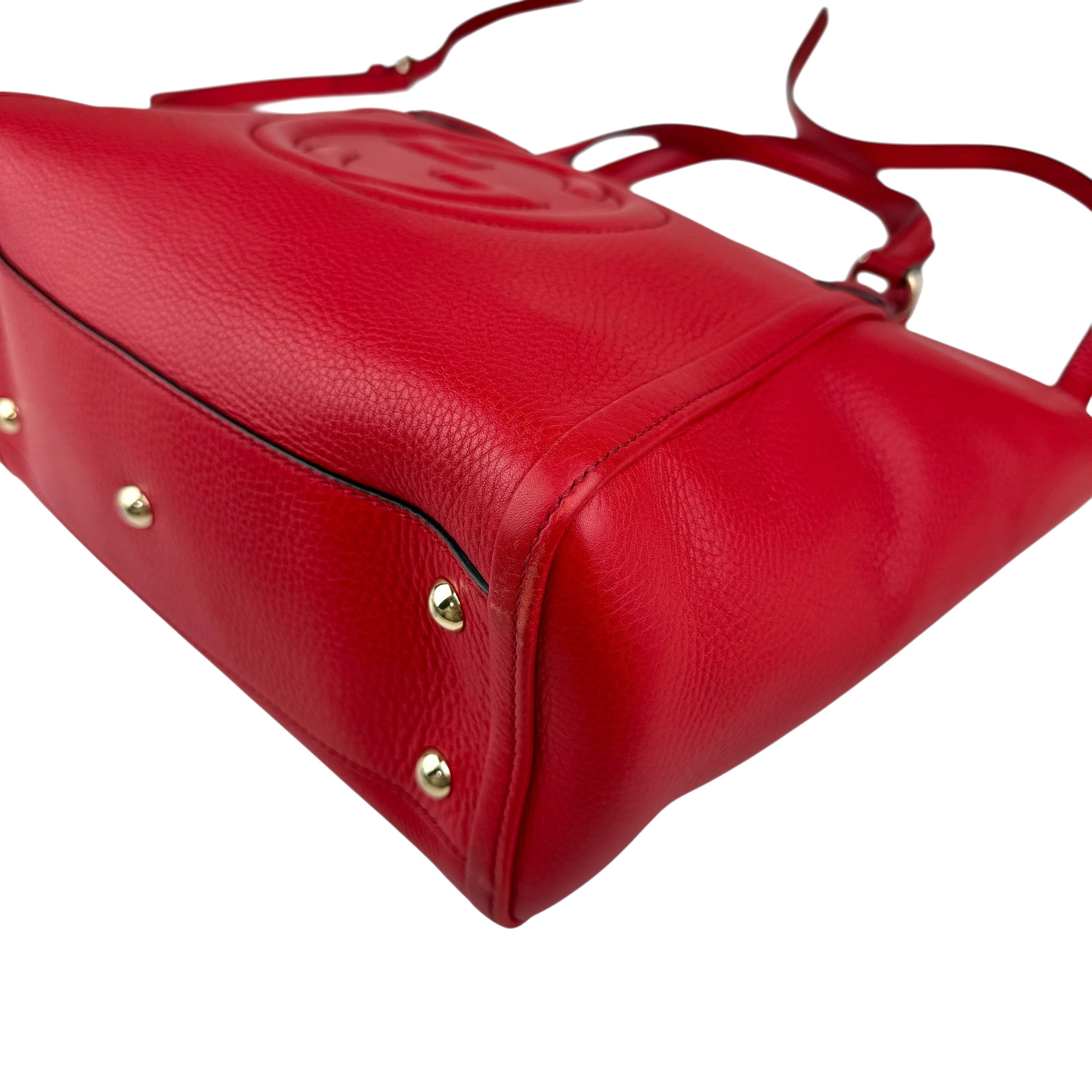 Pre-owned Gucci Soho Top Handle red leather handbag