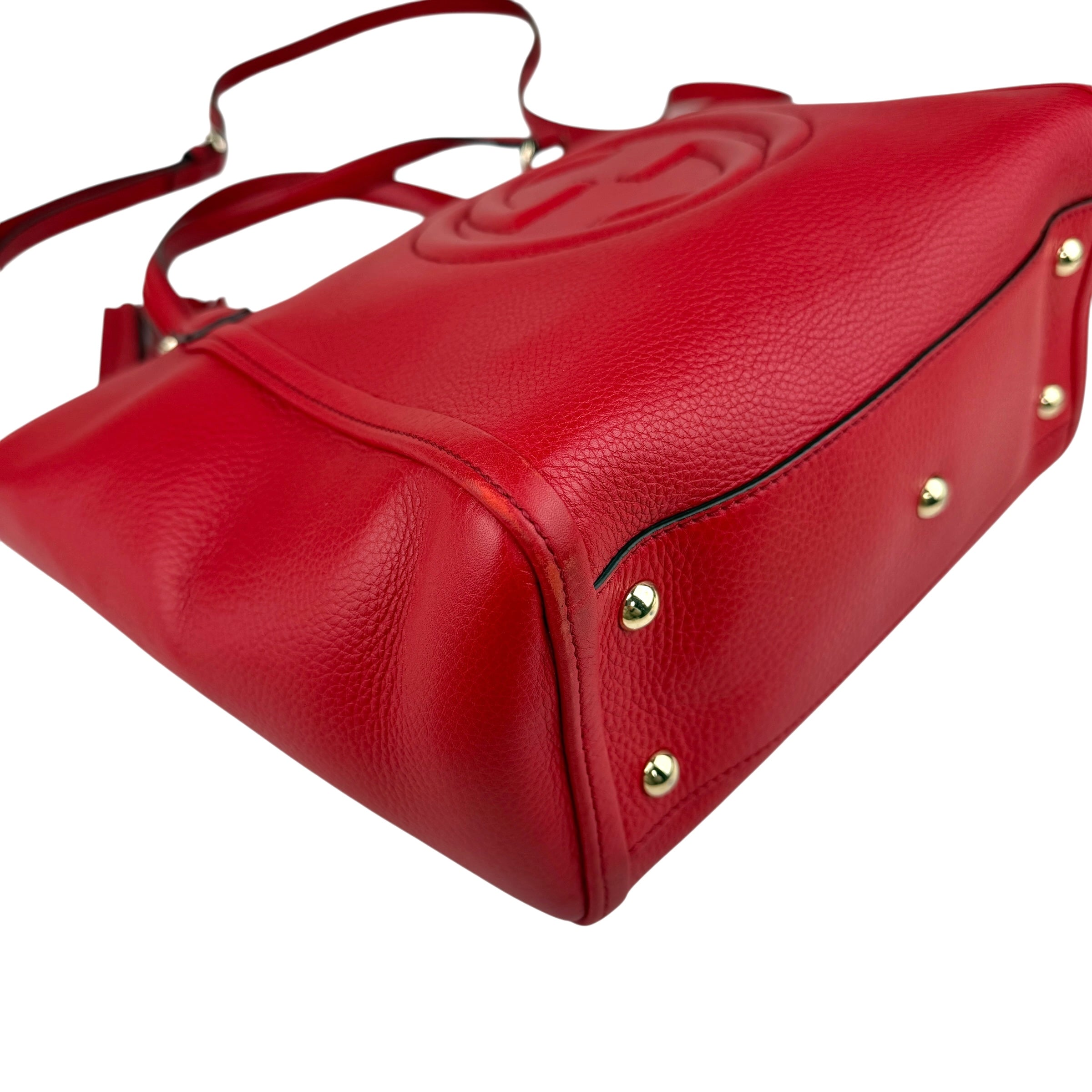 Pre-owned Gucci Soho Top Handle red leather handbag